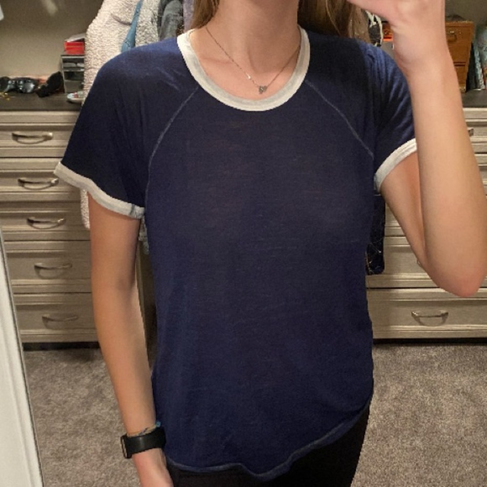 Navy Blue Soft American Eagle Short Sleeve